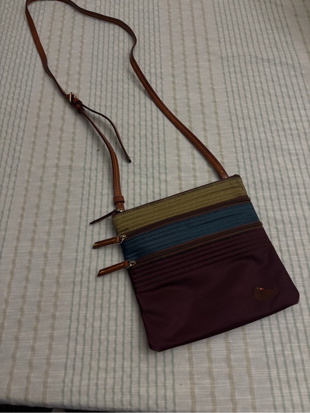 Dooney Burke tri-color lCrossbody Bag with Adjustable Strap